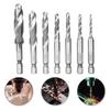 7 шт., набор комбинированных сверл и метчиков с метрической резьбой HSS M3-M12, инструмент для быстрой смены резьбы
