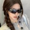 Солнцезащитные очки Y2K с крупной оправой, инкрустированные стразами, для женщин