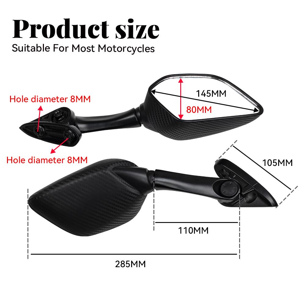 For Yamaha XMAX 300 400 125 250 2017 2018 2019 Motorcycle Side Mirror Black Plastic Rearview Mirror Motorbike Accessories