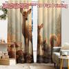 2pcs, 2D FLAT PRINTING Curtains (Without Rod) Forest Companions Minimalist Holiday Curtains Versatile Polyester Curtains Holiday