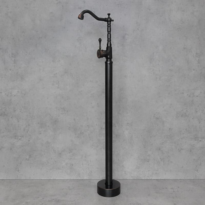 Freestanding floor-mounted bathtub faucet, black, LOLA 2