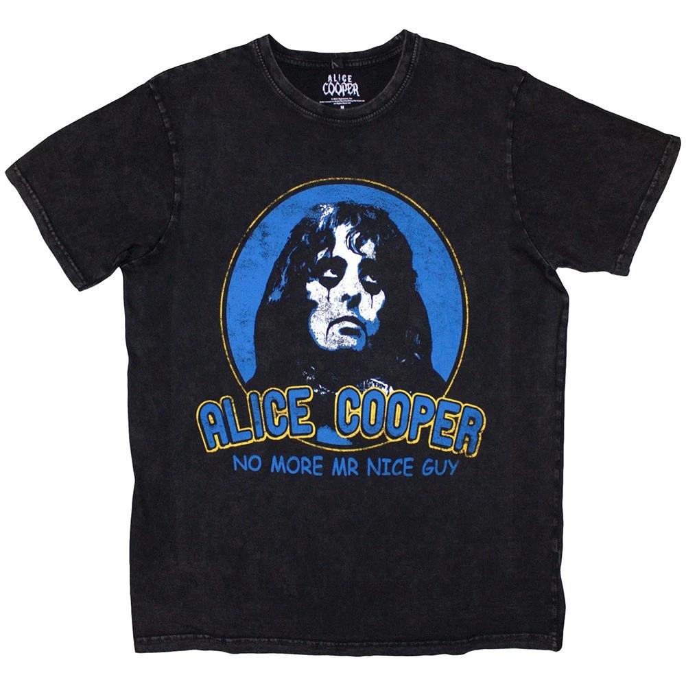 Унисекс футболка Alice Cooper с эффектом stonewash: Нет больше мистера славного парня (черный) (Маленький)