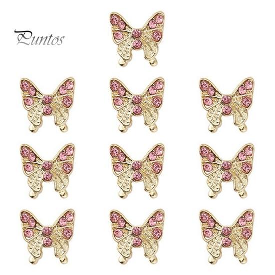 10 шт., подвески для ногтей в виде бабочек, блестящие стразы, инкрустация из искусственного кристалла, 3D подвески, аксессуары для маникюра «сделай сам», ювелирные изделия для дизайна ногтей, украшения для чехла для телефона, украшения для ногтей