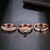 3Pcs/Set Infinity Rings Set Women Girls Crystal Twist Ring Couples Female Engagement Wedding Jewelry