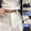 Fashion Vintage Casual Thin Waist Strap Leather Belt Trouser Dress Belts Metal Buckle Waistband
