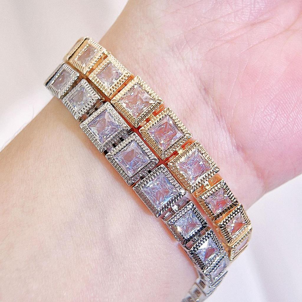 Бриллиантовый квадратный цирконий CMM AAA, классические браслеты-цепочки с подвесками, свадебные украшения для рук для женщин