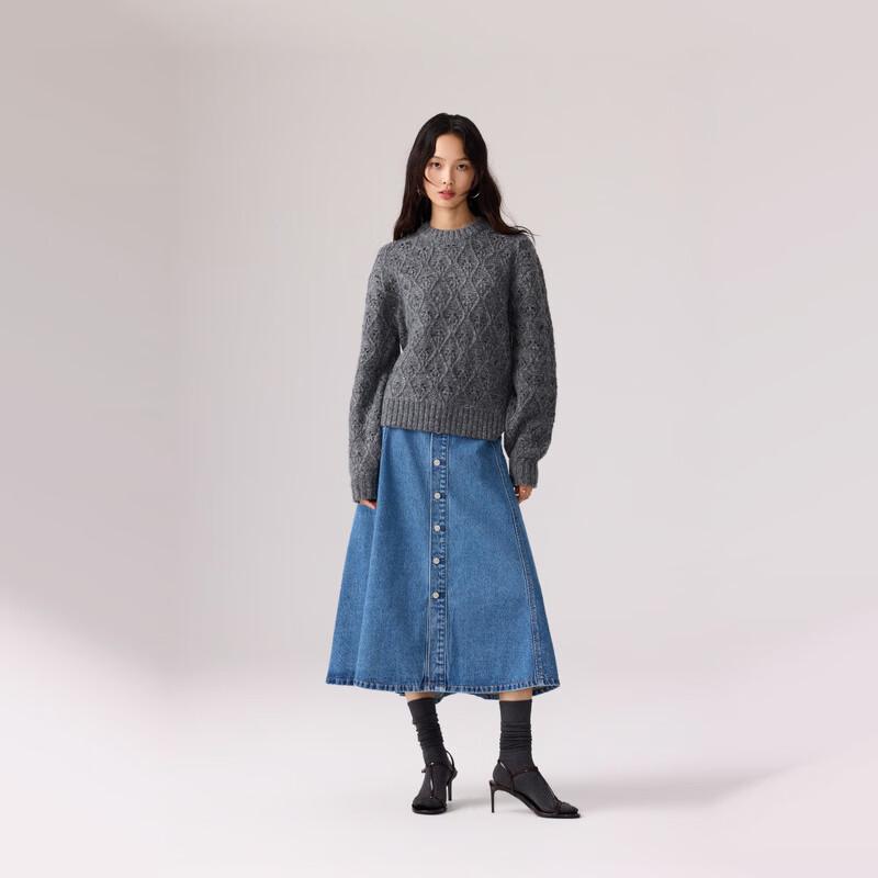 Levi's Женский вязаный свитер с ромбовидным узором и ажурной вязкой