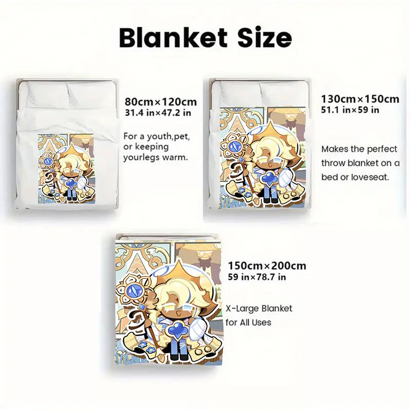 Cookie Run Kingdom 2D Flat Pattern Flannel Blanket High quality All Seasons Warmth and Comfort Perfect for Christmas Gifts.NMT0928038