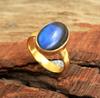 Labradorite Ring, Gold Plated Jewelry, Handmade Ring, 925 Sterling Silver, Statement Ring, Women Ring