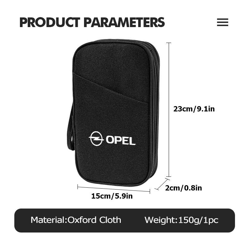 AAAYS1 For Opel Car Charger Data Cable USB Zipper Storage Bag Accessories Vectra Zafira Meriva Mokka Grandland Vivaro Antara