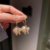 Korean Fashion Butterfly Pearl Hoop Earrings For Women With Electroplated Alloy