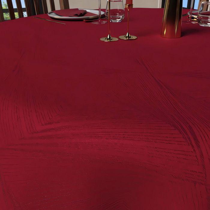 Round Anti-stain Tablecloth Diameter 180 Cm LUXURY Red, by Soleil d'Ocre