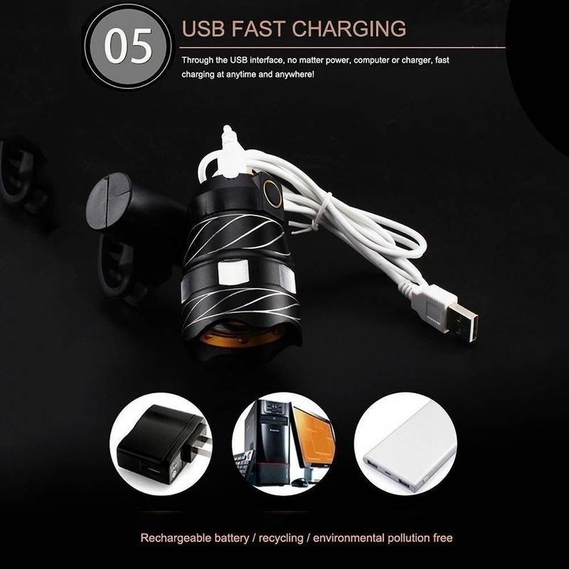 Лучшие фонари для горного велосипеда с функцией вспышки для ночной езды, супер яркий, со свободным зумом, водонепроницаемый T6 светодиодный велосипедный фонарь, перезаряжаемый через USB велосипед