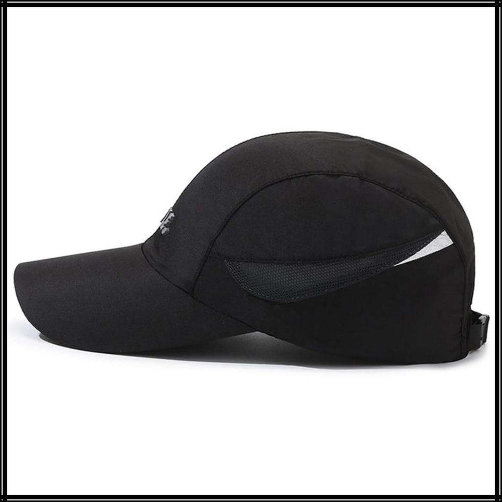 Кепка Сетка Спортивная Шляпа Регулируемая Защита от УФ Лучей Простая CZA086 [Белый Клык] Мужская Женская (черный)