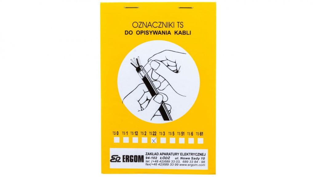 Oznacznik Do Opisywania Ręcznego Ts 22 Biały E04Zp-02010101000 /280Szt./