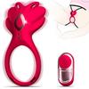 Розово-красные носимые трусики-вибратор «Бабочка» с кольцом для пениса, стимулятор клитора для женщин, секс-игрушка для пары, управление через приложение и пульт