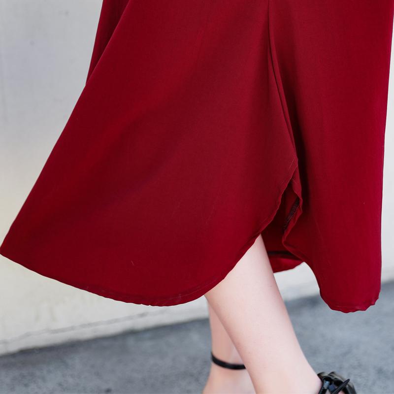 Сплошной цвет, эластичная талия, широкие брюки, женские летние повседневные свободные брюки с высокой талией, большие размеры