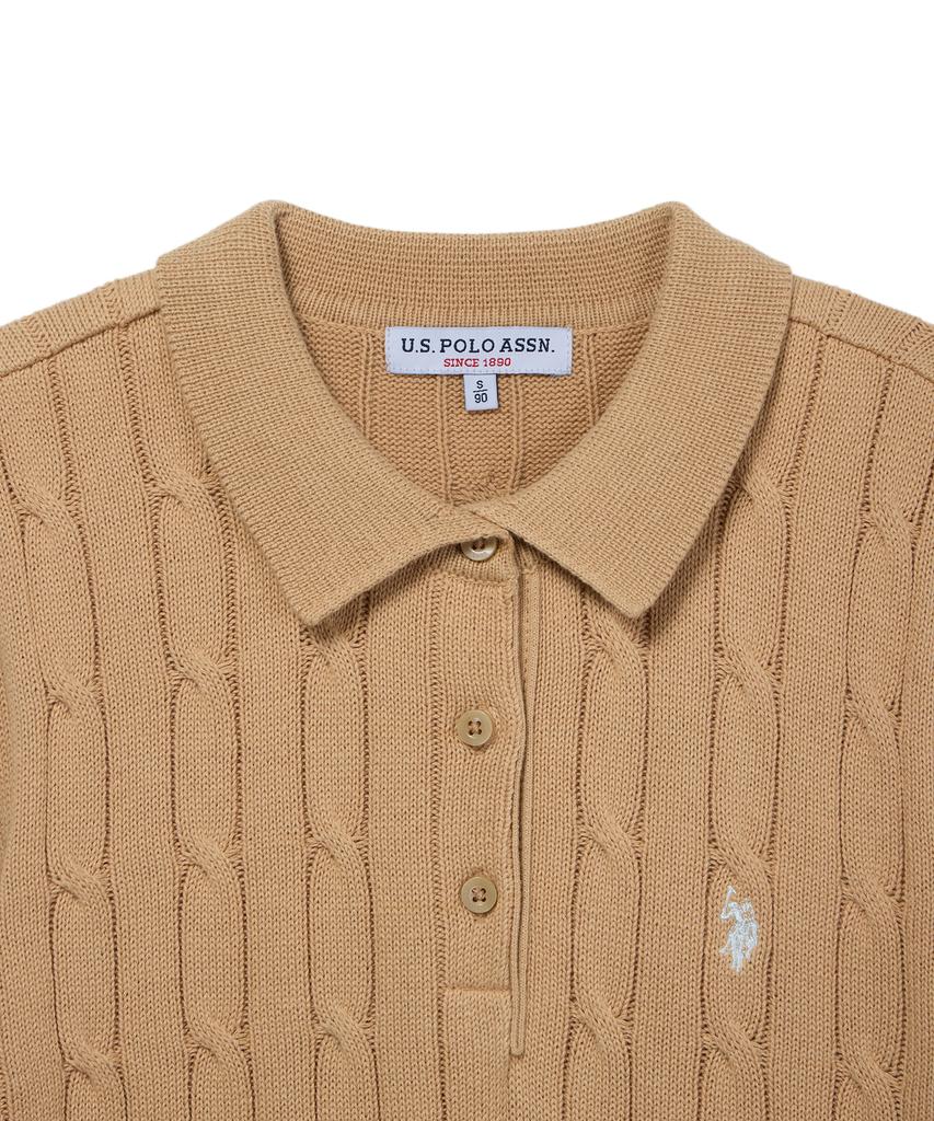 USPOLOASSN Classic Cable Collar Knit _Beige