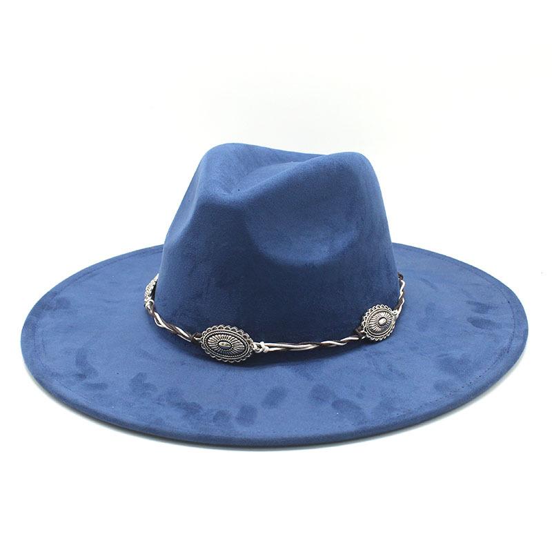 Suede Cowboy Hat Tibetan Accessories Men'S Jazz Top Hat Felt Hat