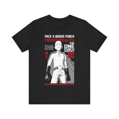 Аниме One Punch Man Игровая футболка Размер S - 5XL ЧЕРНЫЙ Размер S - 5XL Унисекс футболка