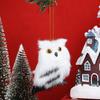 Owl Pendant Christmas Owl Ornament Toy Static State Owl Model Furry Cute Bird Party Christmas Ornament For Holiday Christmas Tree Decor