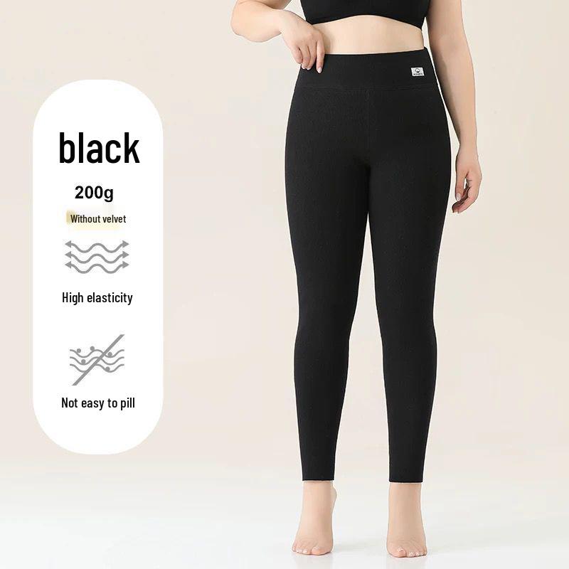 Женские хлопковые леггинсы большого размера на флисовой подкладке - Очень толстые, с высокой посадкой, в вертикальную полоску, размеры до 200 цзинь