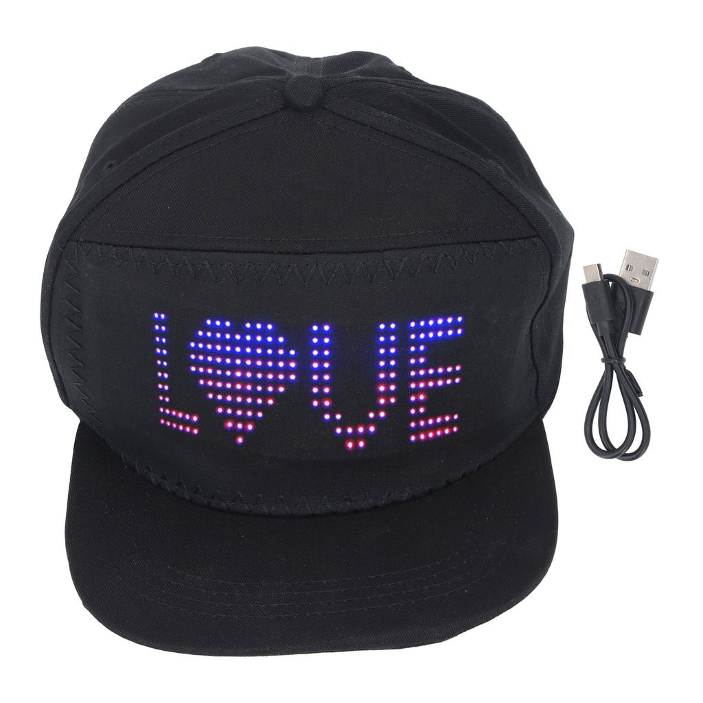 LED Hat Bluetooth APP Control Editing Programmable 12x36 Pixel Dot Colorful Matrix Funny Light Cotto