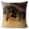 Милый домашний питомец собака миниатюрная такса принт наволочка 45*45 квадратные наволочки льняная наволочка диван домашний декор наволочки