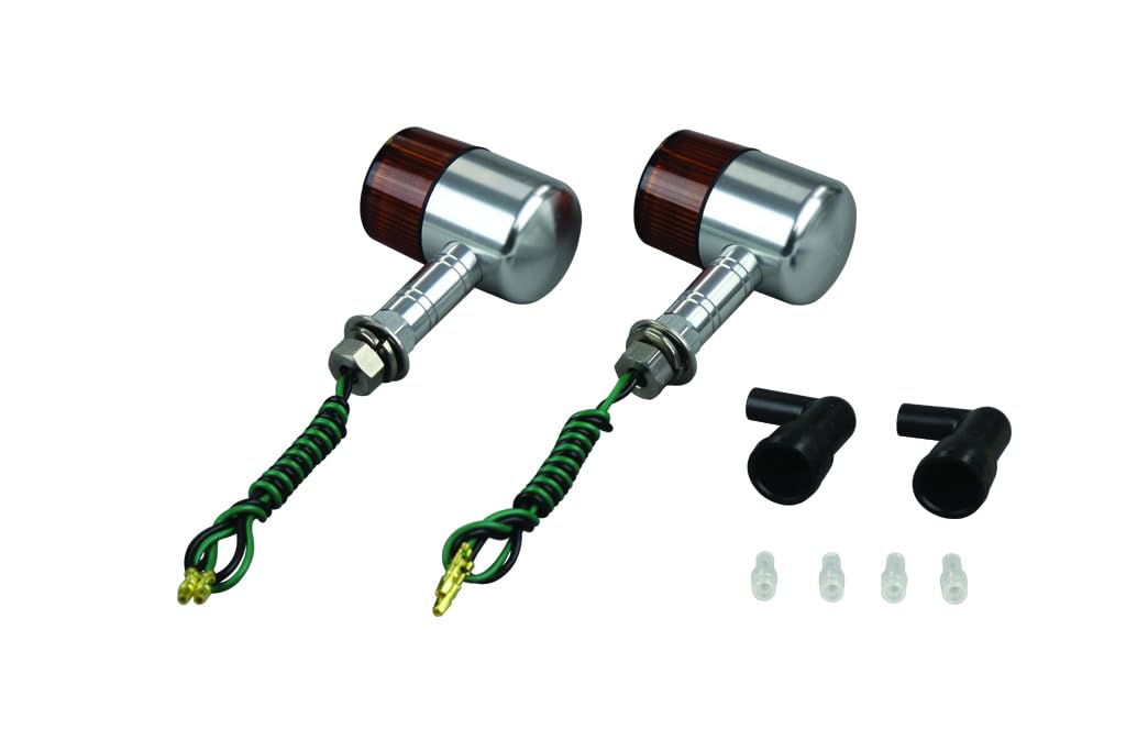 POSH FAITH 091091-L3 Motorcycle Supplies, Aluminum Machine Turn Signal, 71 Type, Long Stay, Single