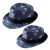 Wide Brim Straw Hat Coconut Trees Pattern Jazz Hat Summer Panama Cap Men Women