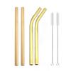 4 шт. разноцветных 12 мм многоразовых металлических трубочек Boba с 2 кисточками 304 нержавеющая сталь трубочки набор для бара питьевая изогнутая трубочка для Bubble Tea
