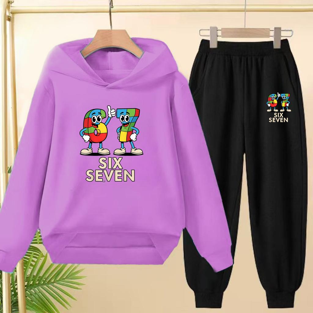 Autumn and Winter Sets for Boys and Girls Aged 3 to 12, 67 Sporty Cartoon Hoodies, Long Pants and Charming Hooded Pullovers