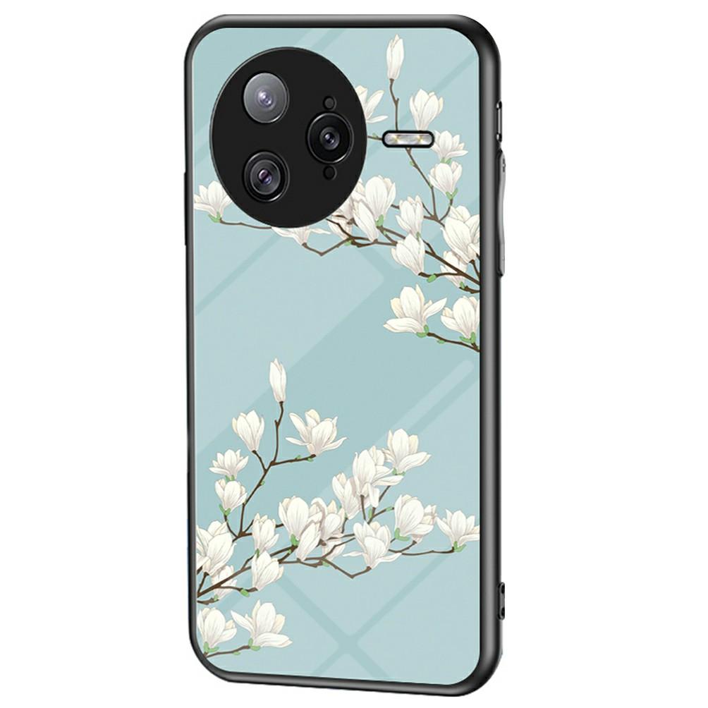 For Xiaomi Poco F7 Ultra 5G/Redmi K80 Pro 5G Case Floral Pattern TPU+Tempered Glass Protective Phone Cover