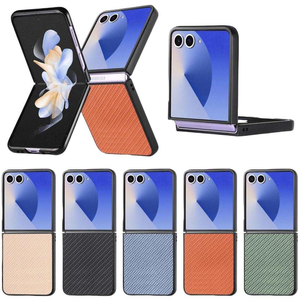 Складной чехол из углеродного волокна для Samsung Galaxy Z Flip 7 5G Flip7 Flip6 Flip 6 5 4 3 2 1 Flip4 Flip5 Flip3 Flip2 Тонкие чехлы