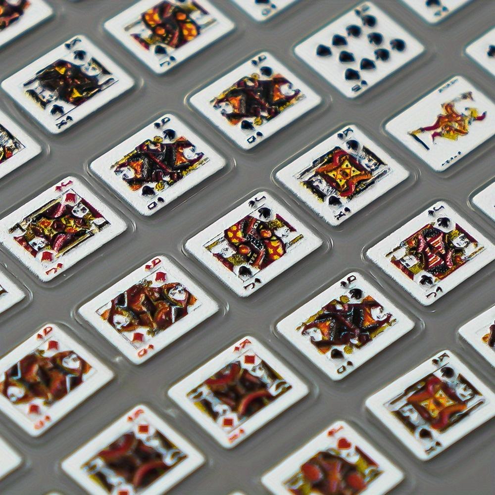 1pc Embossed Playing Card Nail Art Sticker, Cartoon Design, Self-Adhesive Decal, Embroidered Rectangle Matte Finish, Single Use