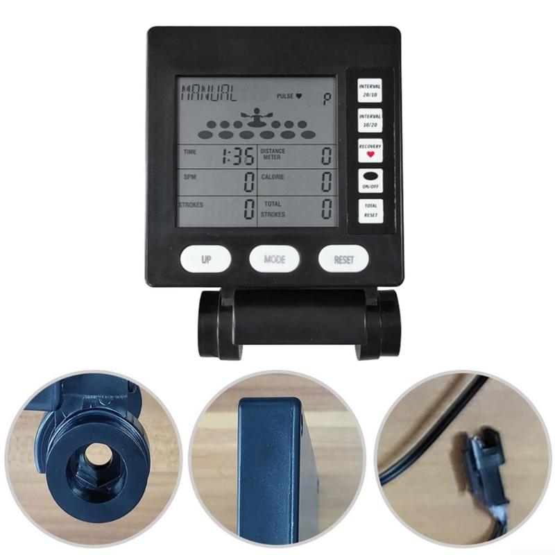 Домашний монитор гребного тренажера Регулируемый одометр Спидометр Счетчик для домашнего фитнес-велосипеда Устройство Счетчик гребного тренажера
