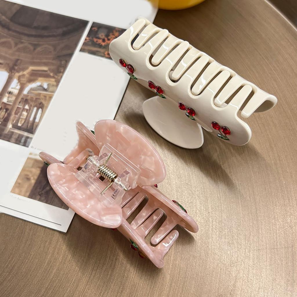 Fruit Theme Cherry Hair Claw Clip For Girl And Youth Women Acetate Hair Clamp With Strong Grip Secure Hold for Daily Use