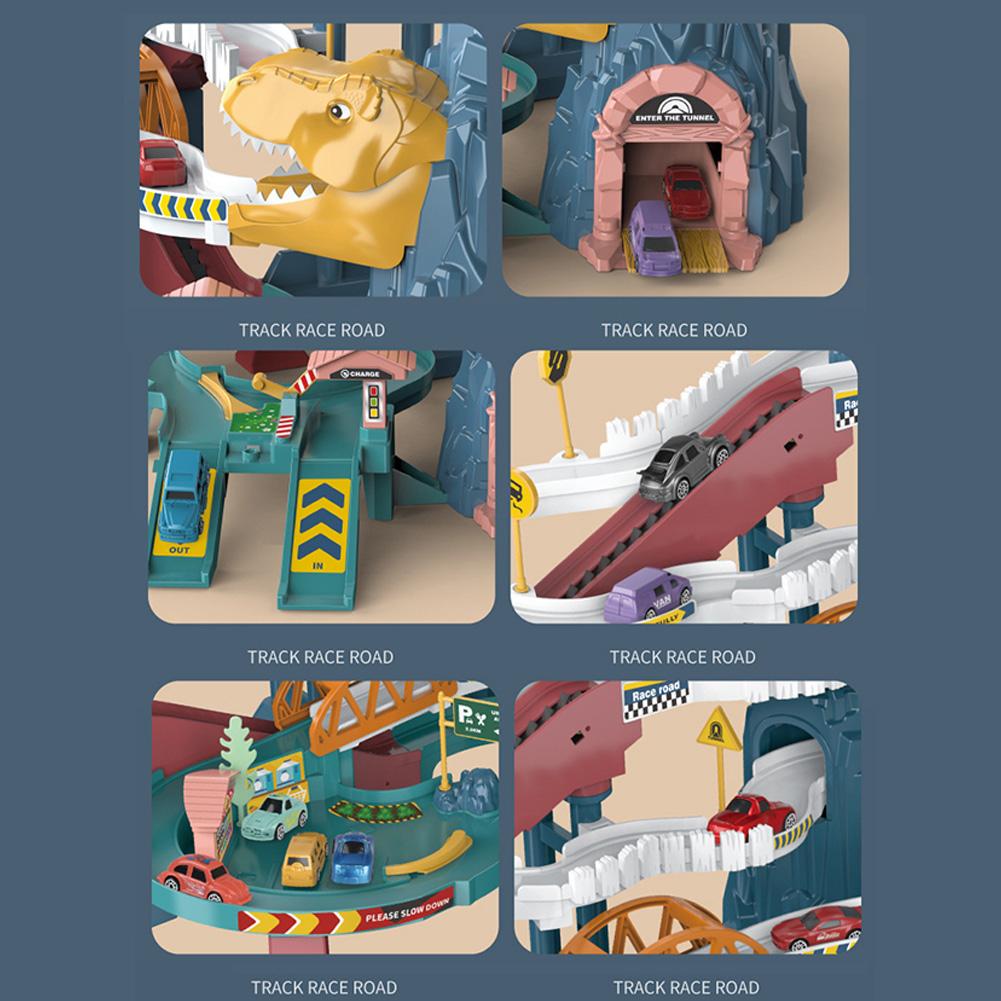 Набор Парковка для Транспорта Игрушечный Транспорт Притворная Игра Машина С Дорогой и Звуковым и Световым Эффектом Детская Головоломка Игривая Игрушка для Детей 4-6 Лет