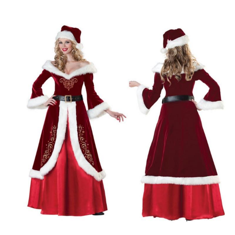 Santa Claus Couple Clothing Vintage Court Dress Women's Makeup Ball Performance Clothing