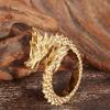 Винтажное мужское кольцо в стиле панк из нержавеющей стали, могучий дракон, очаровательные кольца на палец, индивидуальное золотого цвета, модные коктейльные украшения