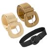 Women Belt Elastic Straw Woven Wide Belt Solid Color Dress Jeans Boho Stretchy Ladies Casual Belt Clothing Accessory