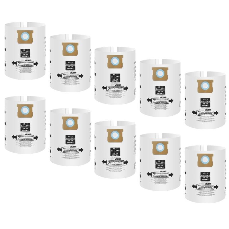 Dry Vacuum Cleaner Replacement Bags 10-14 Gallon Capacity Paper Dust Bags Disposable Collection Filter Bags Enduring