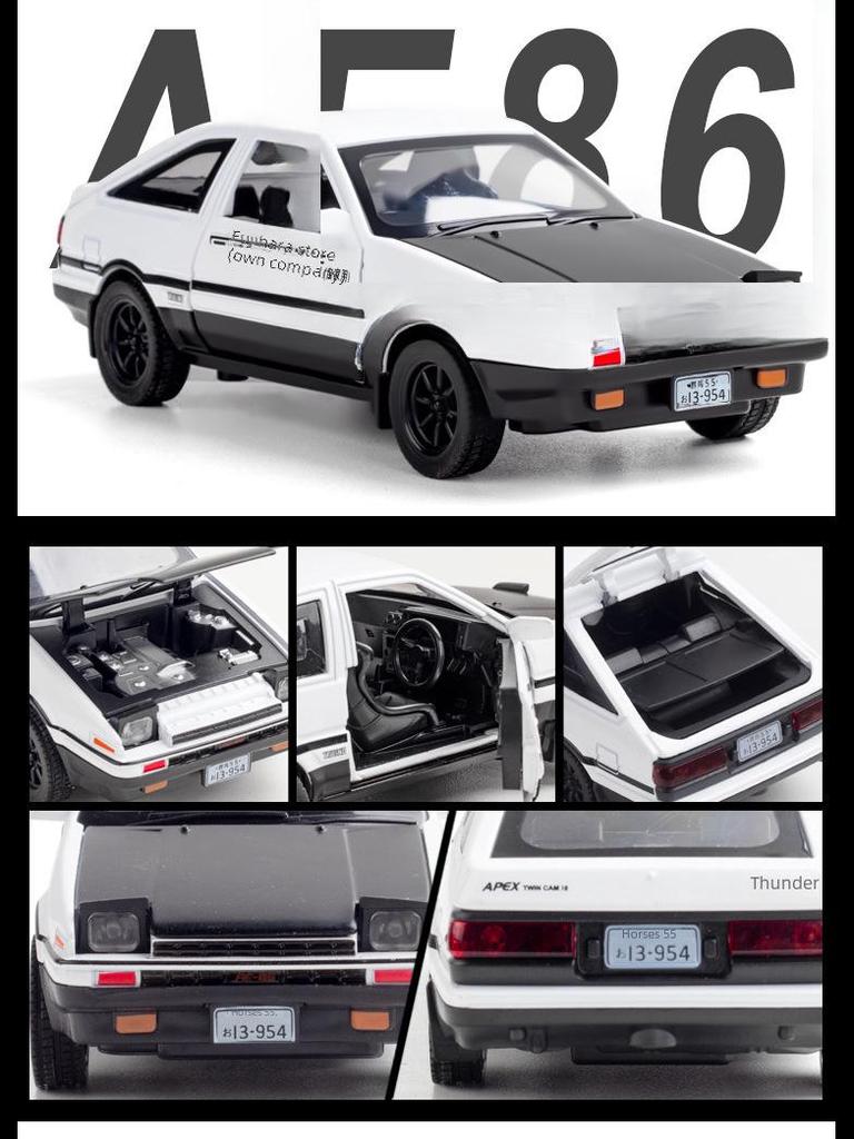 1:32 AE86 Модель легкосплавного автомобиля со звуком и светом, функцией открывания дверей
