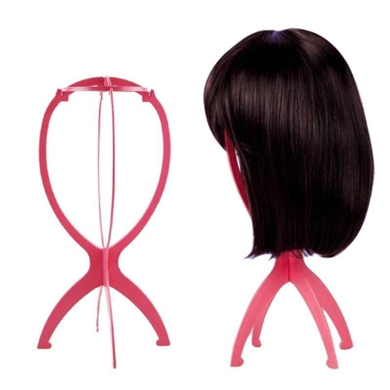 Plastic DIY Wig Stand Stable Portable Folding Stand Holder for Short Wig