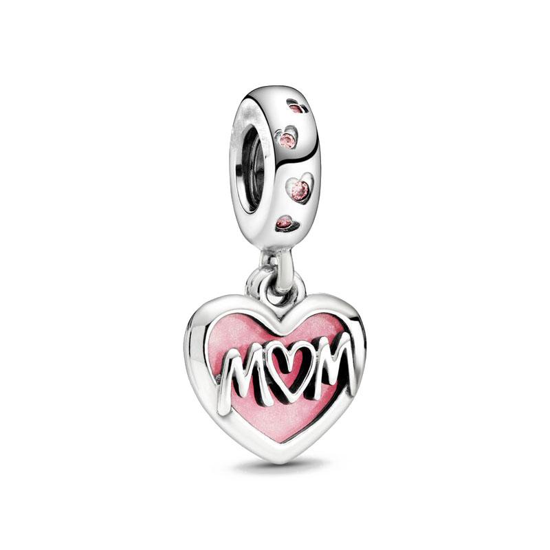 Серия Rose Gold Подвески-бусины в форме сердца Цветок Зажим Медь Подходит для Европейских Оригинальных Браслетов Сделай сам Элегантные Украшения
