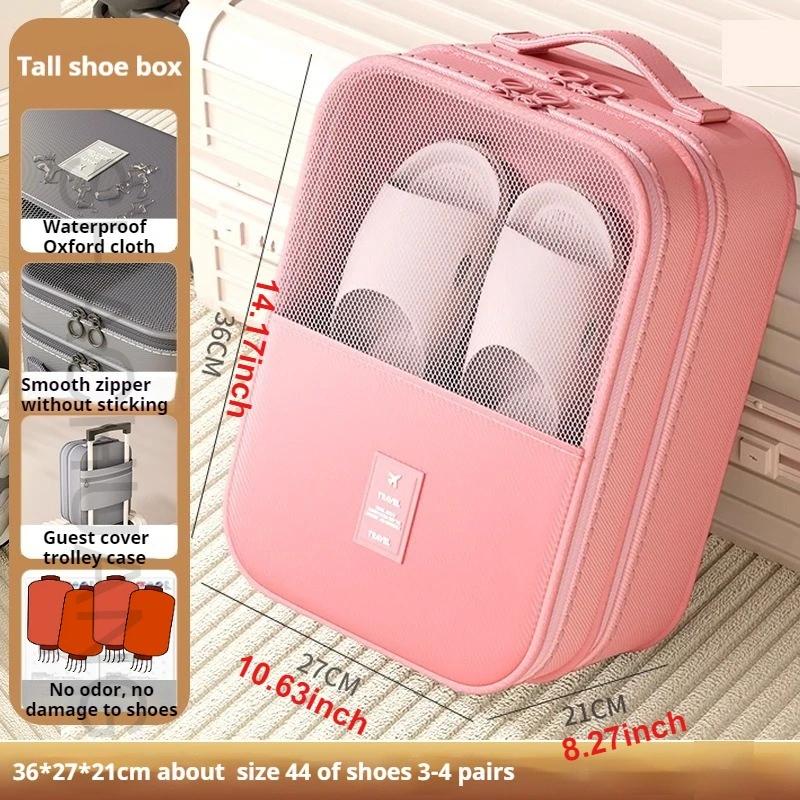 Travel Shoe Organizer Bag Portable 3 Layers Storage Pouch Luggage Accessory for Outdoor Trips Dustproof Space-Saving Shoe Bag