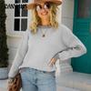 Autumn and Winter Women's Pullover Solid Color Round Neck Plus Size Tops Sweater