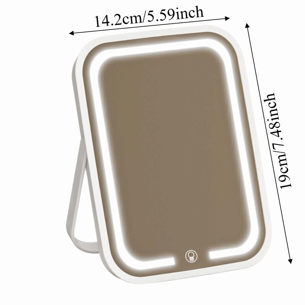Touch Control LED Lighted Mirror High Definition Portable Vanity Mirror Travel Use