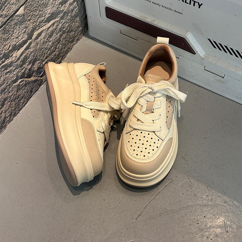 Platform white shoes women's spring and summer new versatile comfortable height increase casual sports board shoes small bread shoes