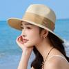 Straw Hat Women's Summer UV Protection Versatile Beach Top Hat Jazz Hat Trendy Breathable Sun Hat